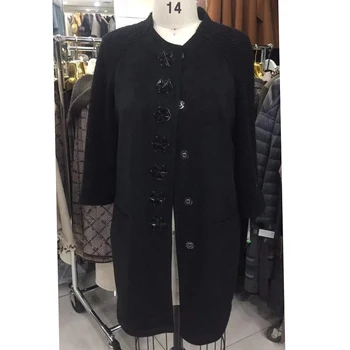 

women spring and autumn coat parka jacket hooded suede Granular pile fabric new fashion zipper 8612m