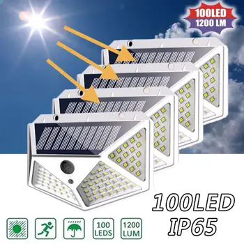 

Solar Walkway Lights Security Lamp Home Eco-Friendly Street Lamp Outdoor 100LED Durable Induction Light Wall Light