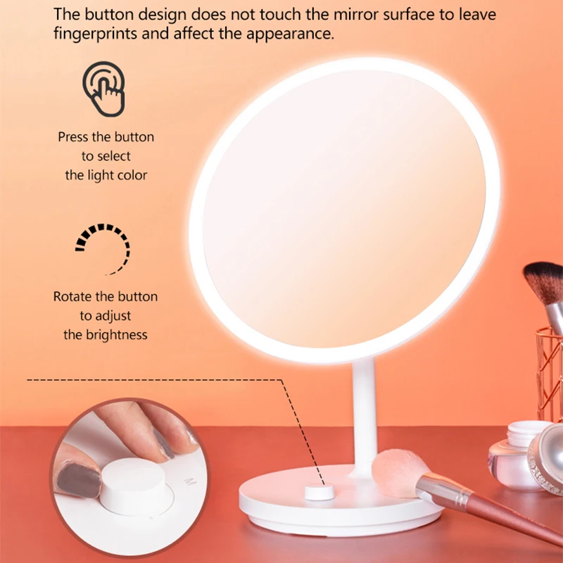 Jordan&Judy Vanity Mirror With Lights LED Mirror Alarm Clock Digital