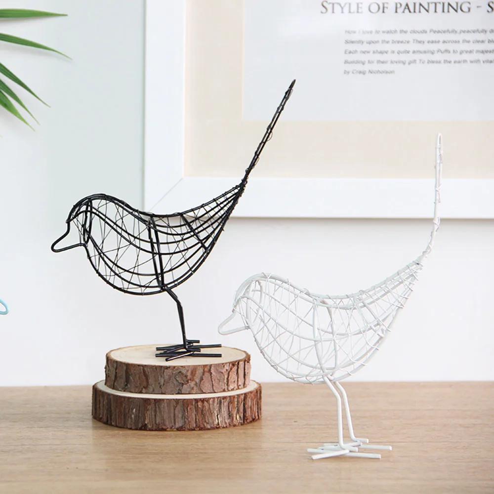 Simple Creative Hollow Iron Bird Figurines Table Decor Vintage Metal Animal Crafts Home Wedding Photo Prop Gifts | Дом и сад