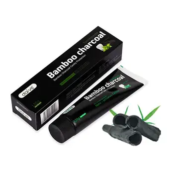 

120g Activated Charcoal Teeth Whitening Toothpaste Bamboo Oral Remove Hygiene Charcoal Toothpaste Stains Teeth Care Oral W7W2