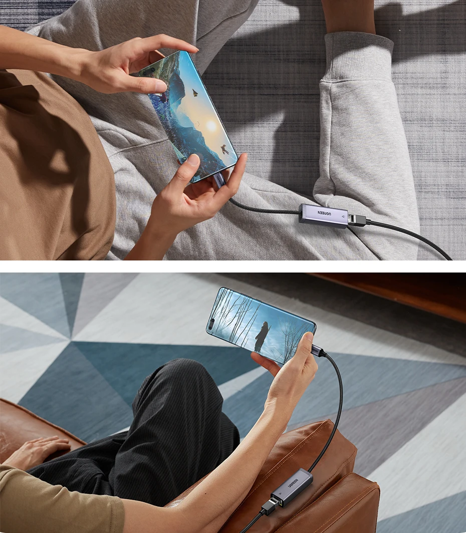 Adaptateur USB C vers Ethernet smartphone