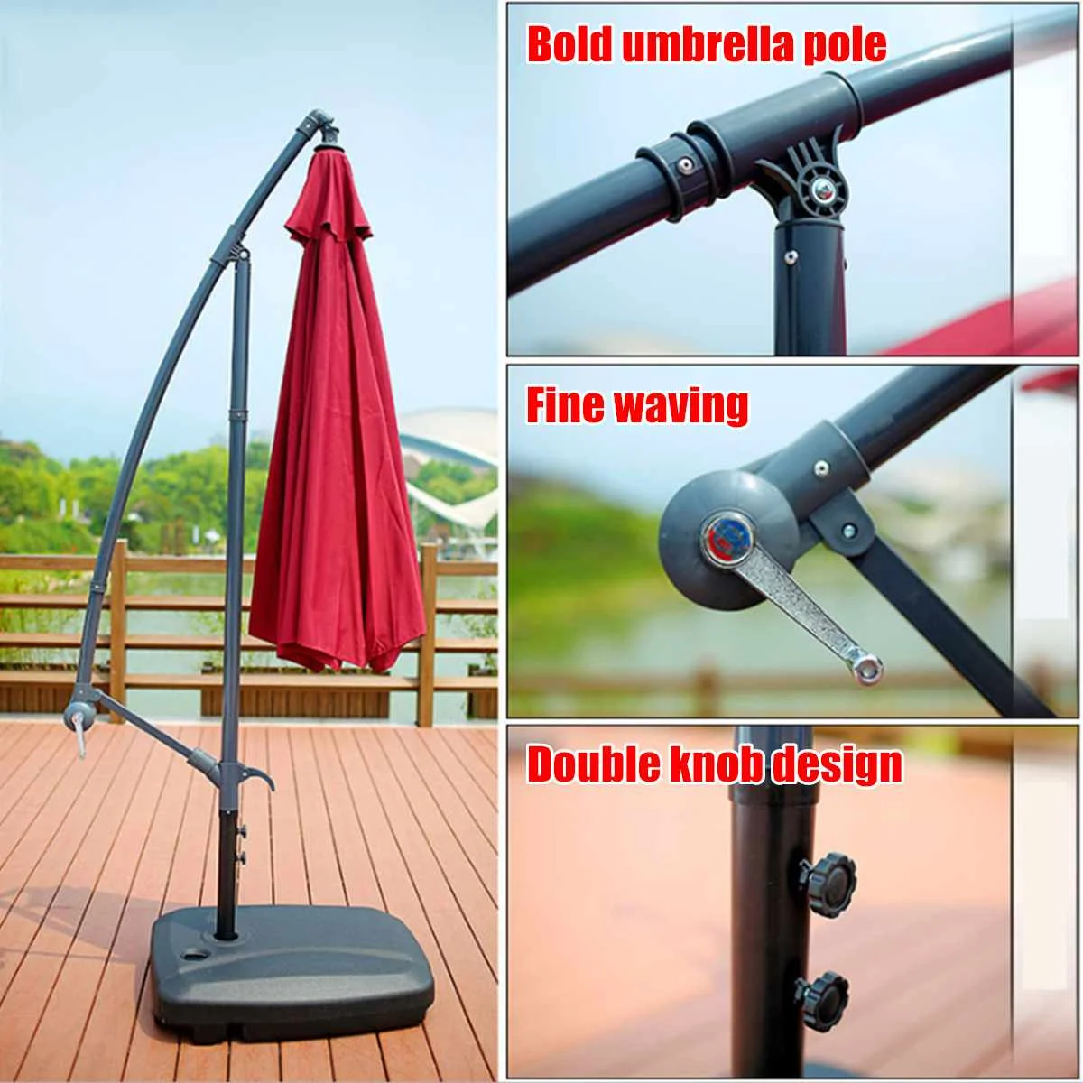 Costway 10 Hanging Umbrella Patio Sun Shade Offset Outdoor Market Cro Global Store
