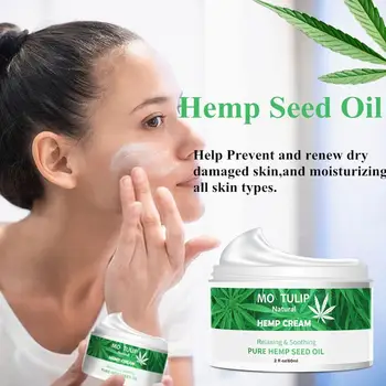 

Hemp Oil 60ml Face Cream Hyaluronic Acid Moisturizer Care Collagen Cream Skin Nourishing F1S2