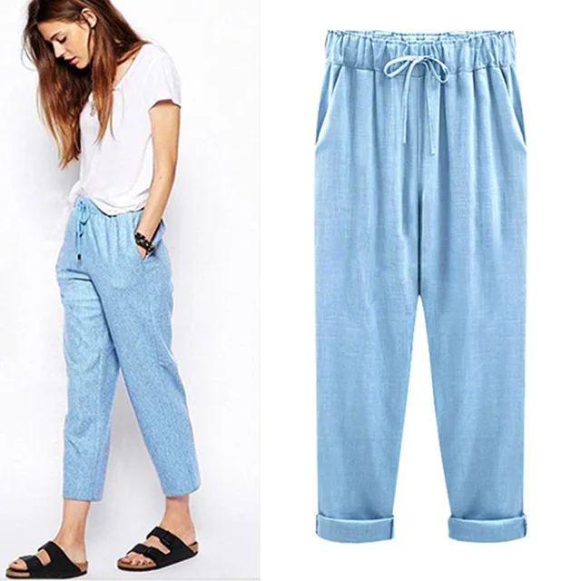 2018-Linen-Pant-Casual-Womens-Cotton-Linen-Elastic-Waist-Trousers-Summer-Wide-Leg-Pants-for-Women.jpg_640x640