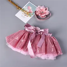 Baby Girls Tulle Tutu Skirt Infant Newborn Short Skirts+Headband 2pcs Set sequined skirt girls flower skirts