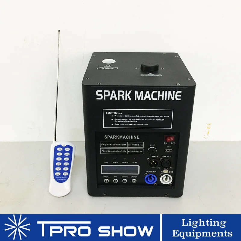 

700W Cold Spark Machine Wireless Remote Fireworks Pyro Effect Dmx Stage Sparkler Wedding Spark 1 Machine Flight Case Option