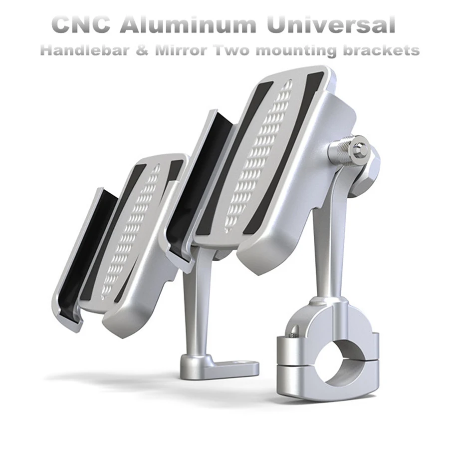 CNC алюминиевый держатель для мобильного телефона, вращающийся на 360 градусов, универсальная установка, зеркало на руль велосипеда/мотоцикла