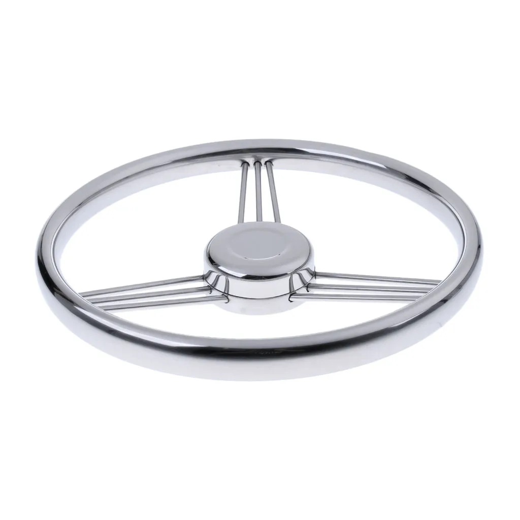 13'' Boat Marine Yacht Stainless Steering Wheel for Boat Marine Yacht - Silver