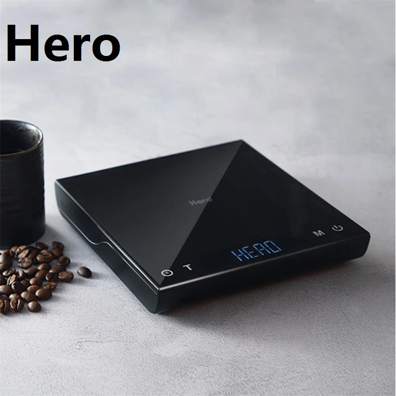 

Hero Coffee Scale with Timer 3KG/0.1g Waterproof USB Electronic Scale Drip Coffee Scale Smart Digital Kitchen Scale