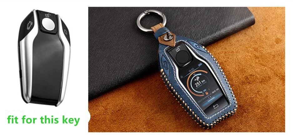 Чехол для автомобильного ключа из натуральной кожи со светодиодный ным дисплеем