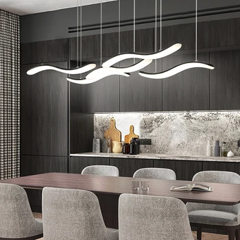 

Modern Home Pendant Lights LED bar Kitchens Dining Living room Aluminum Wave Cord Pendadnt Lamp