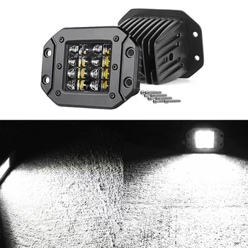 

Aluminum Flush Mount Led Pods 2Pcs 48W Spot Flood Combo Off Road Led Pods Flush Driving Lights for Ute Bumper Reverse Lamps