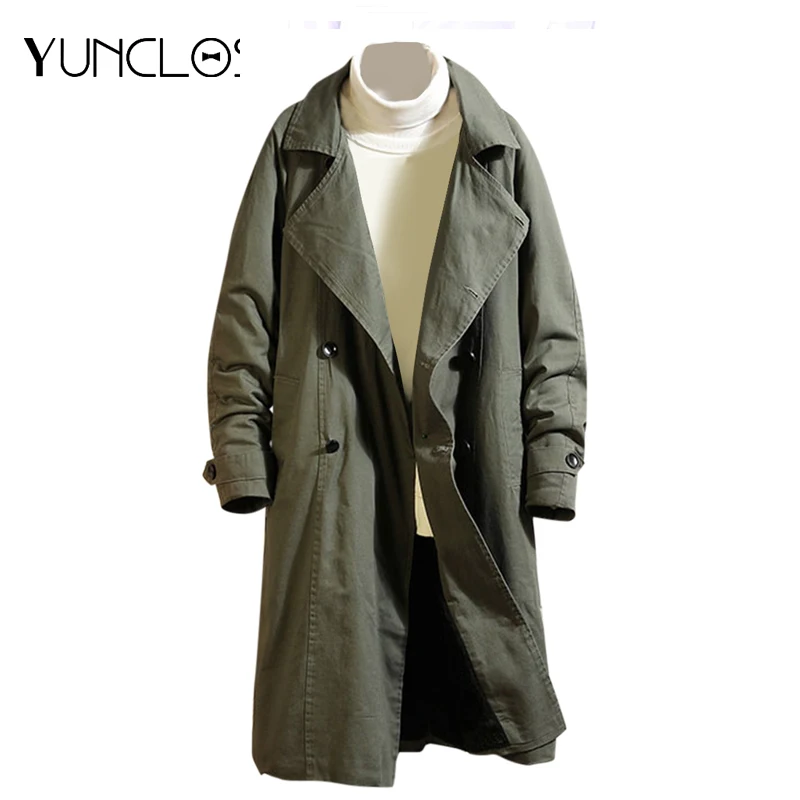 

Yunclos Trench Men Men's Warm Jacket Coats High-Quality Men's Long Windbreakers Brand 2020 Winter Male Causal Business Outwear