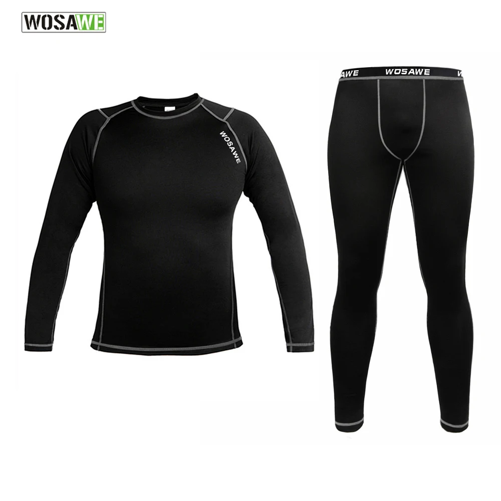 

WOSAWE Men Winter Thermal Fleece Base Layer Compression Clothing Under Wear Bicycle Bike Long Sleeve Jersey Winter Cycing Jersey