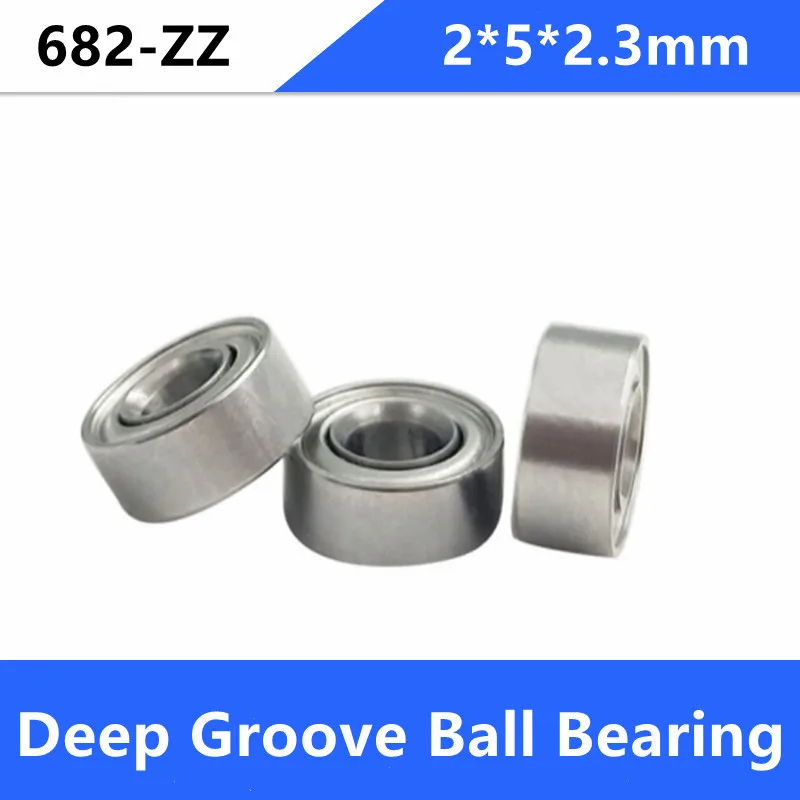 

100pcs/500pcs 682ZZ 682Z 682 ZZ 2*5*2.3mm double shielded deep groove ball bearings Miniature Mini bearing 2x5x2.3mm