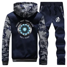 ##Special Price The Avengers Mens Trakcsuit Thick Fleece Hoodies Tony Stark Iron Man Sweatshirt Men Winter Jacket+Pant 2pcs Sets Warm Streetwear ##Special Price The Avengers Mens Trakcsuit Thick Fleece Hoodies Tony Stark Iron Man Sweatshirt Men Winter Jacket+Pant 2pcs Sets Warm Streetwear