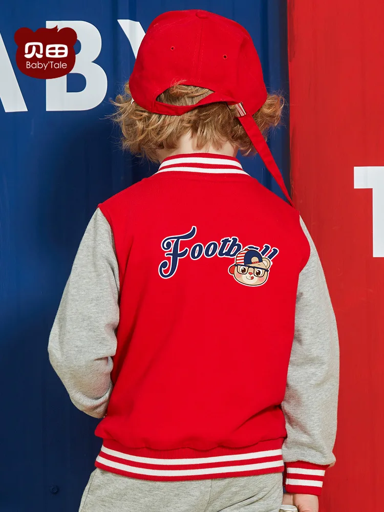 

2019 New Style Spring And Autumn Baby BOY'S Small CHILDREN'S Spring Clothing Western Style Baseball Uniform Spring Childrenswear