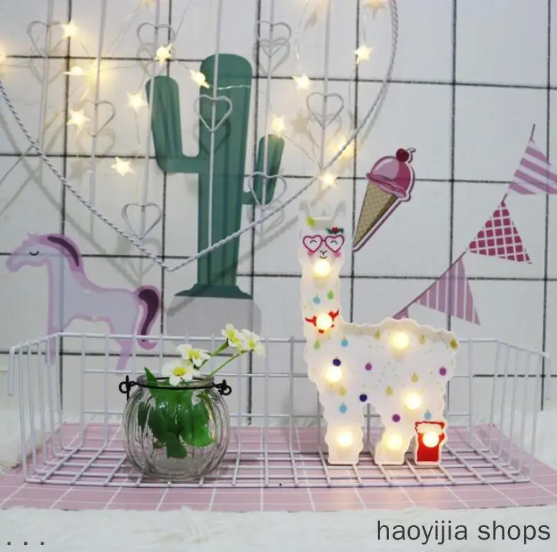 

New children's room bedroom LED creative new alpaca night light fashion decoration night light