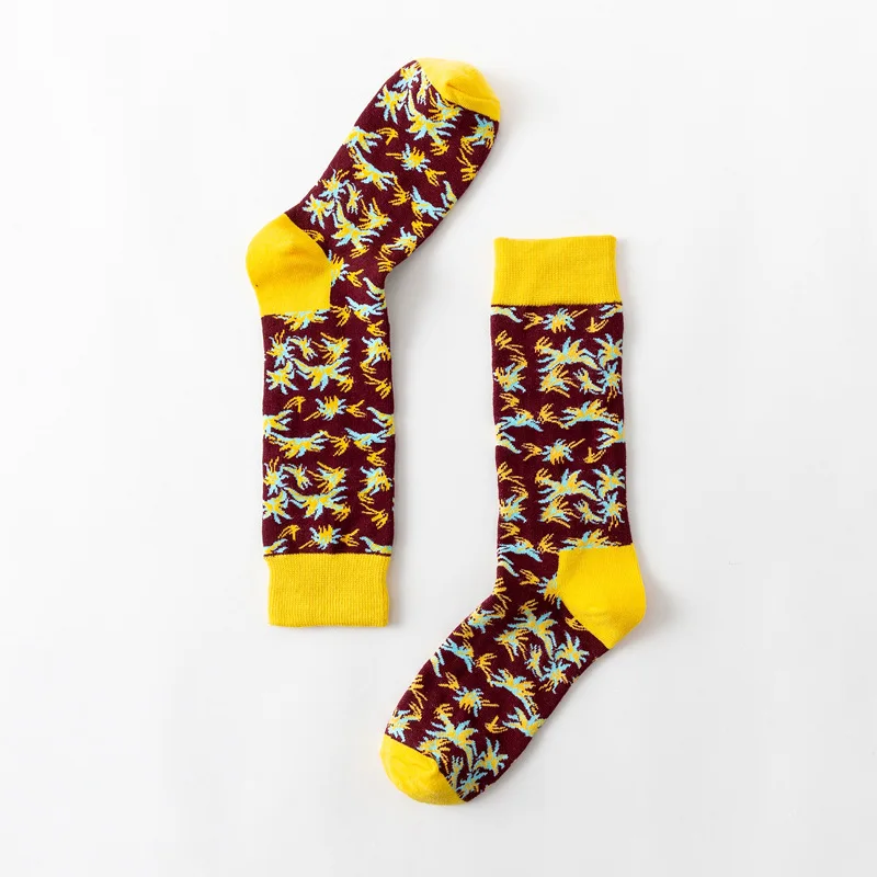 Цветные новогодние носки с фейерверком женские носки с художественным принтом носки в этническом стиле хлопковые осенне-зимние длинные носки, высокие носки, Прямая поставка - Цвет: Color 1