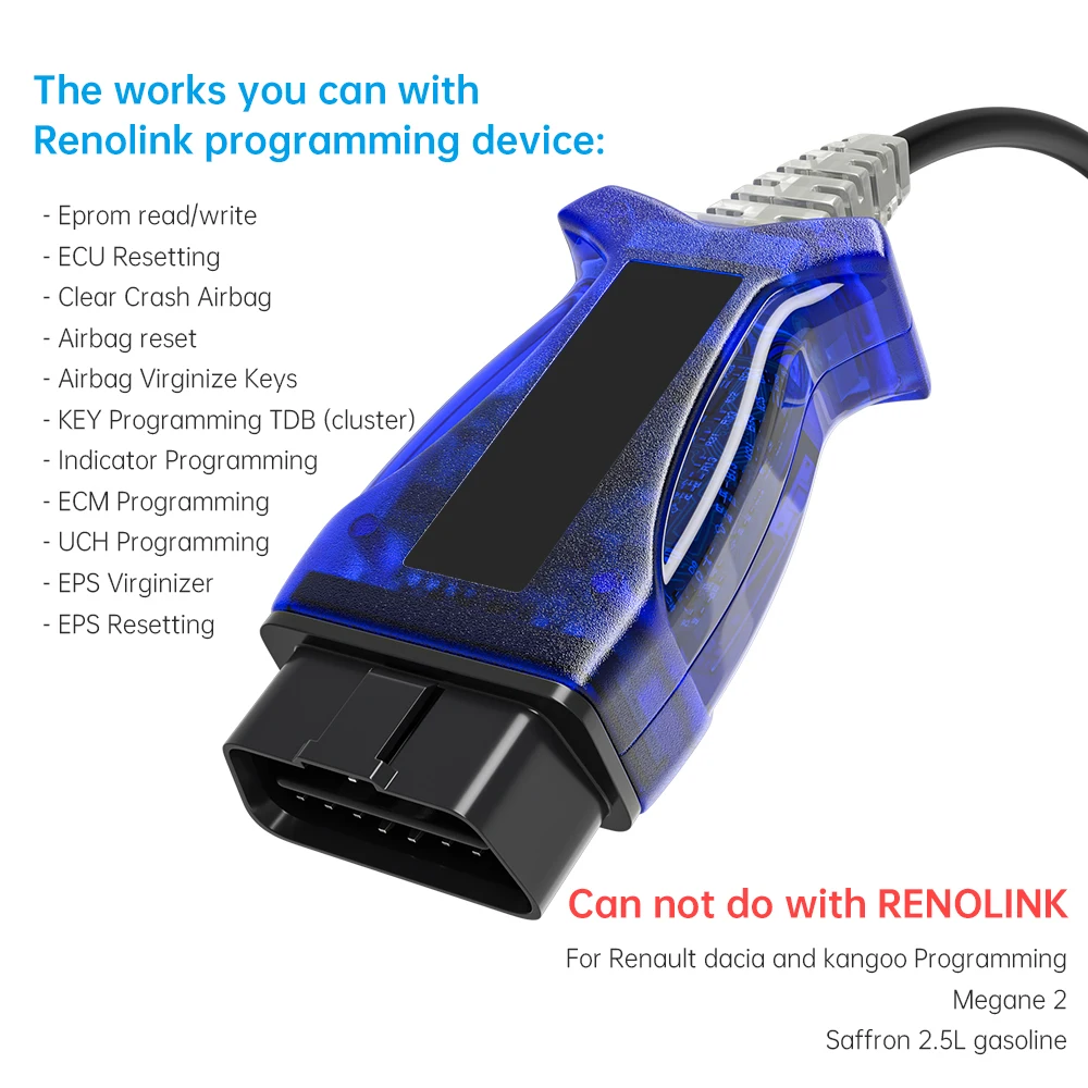 OBD2 для Renault Renolink OBD2 ECU программист V1.52 Reno Link диагностический кабель USB для Renault ECU/Key программирование подушка безопасности сброс