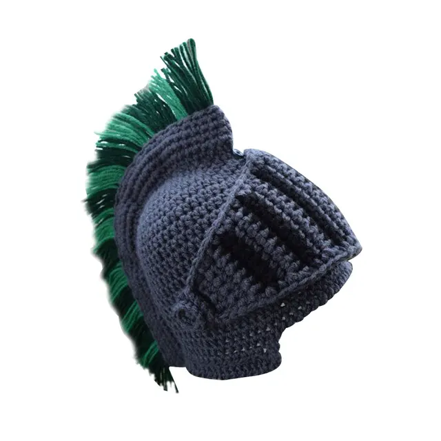 Spartan Helmet Knight Crochet Hat 
