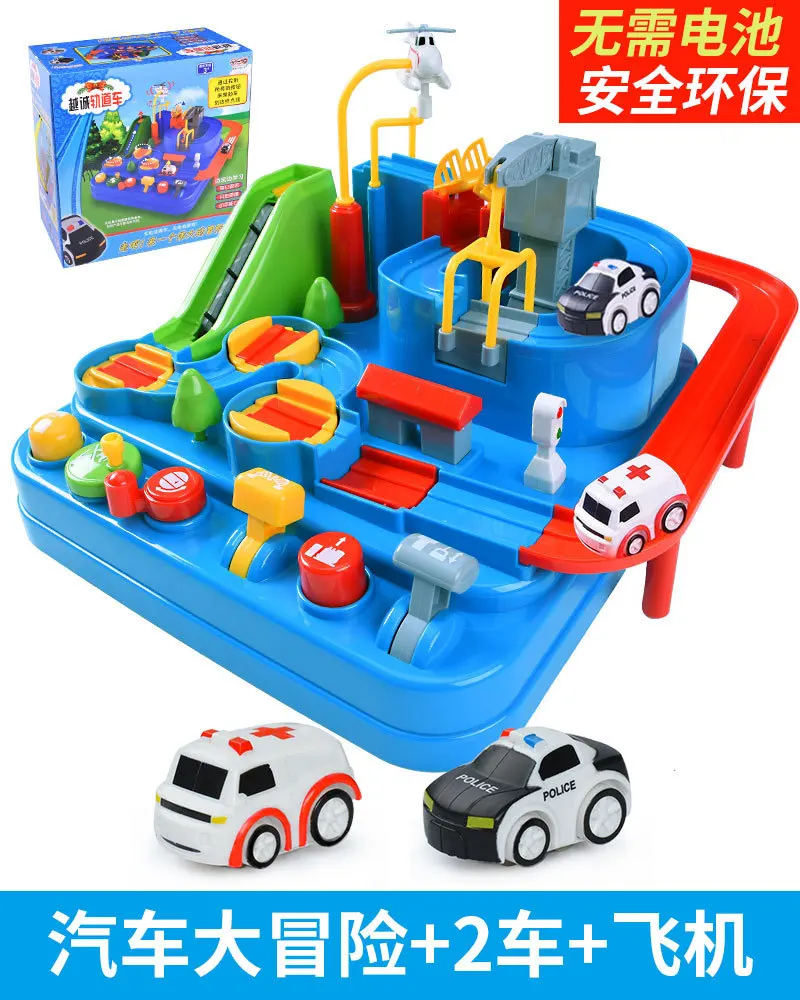 

More Cheng Car Adventure Checkpoints Cartoon Small Train Set Camera Track Parking Lot Children Boy CHILDREN'S Toy