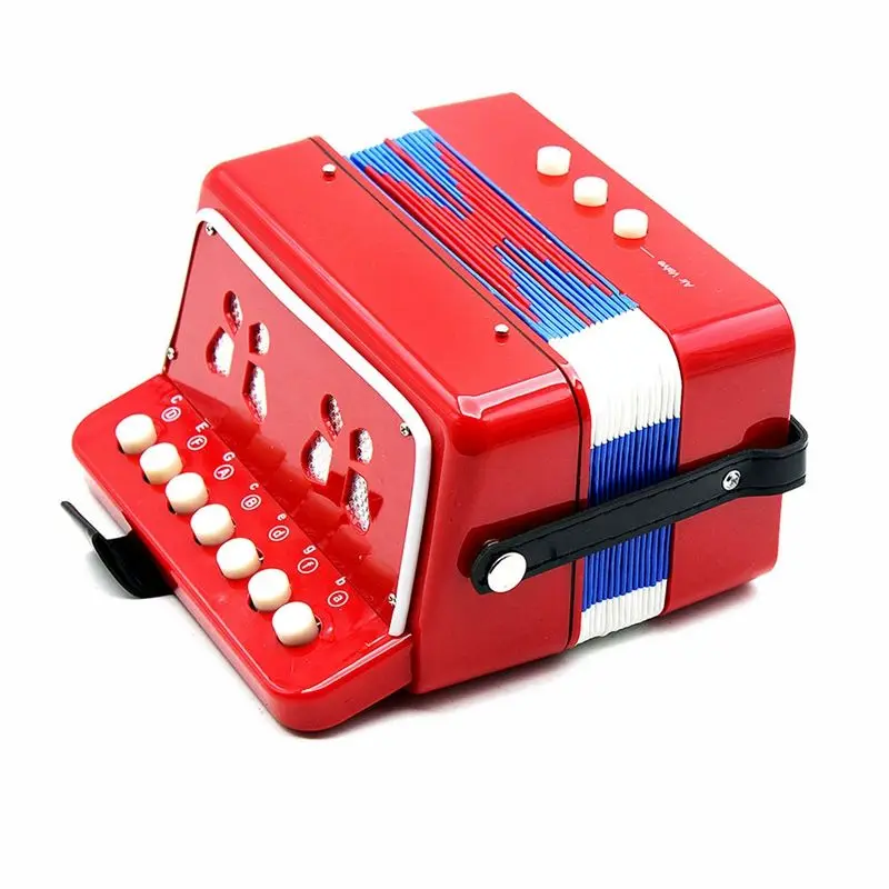 Мини маленький детский клавишный аккордеон ритм обучающий музыкальный инструмент группа игрушка для детей красный