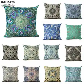 

Bohemia Vintage Pattern Cotton Linen Pillowcase Textile Throw Printed Pillow Cover for Home Office Sofa Seat Decor