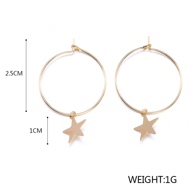 Fashion Gold Color Big Hoop Star Chain Drop Dangle Earrings for Women Earrings Personality Fashion boucle d'oreille pendient