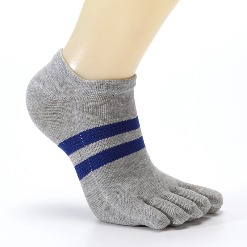 

Men Socks Cotton Ankle Five Toe Socks Breathable Soft Comfortable Fashion Double Stripe Boys Five Fingers