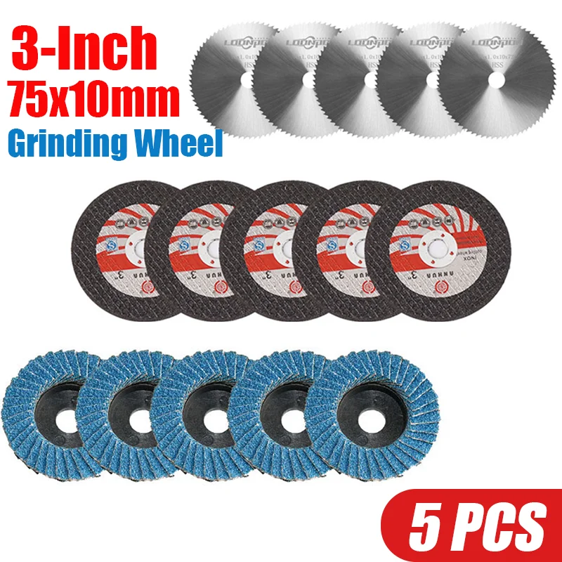 Mini Angle Grinder Grinding Wheel Disc Diamond Saw Blade 75mm Diameter 10mm HSS Carbite Cutting Polishing Kit | Инструменты