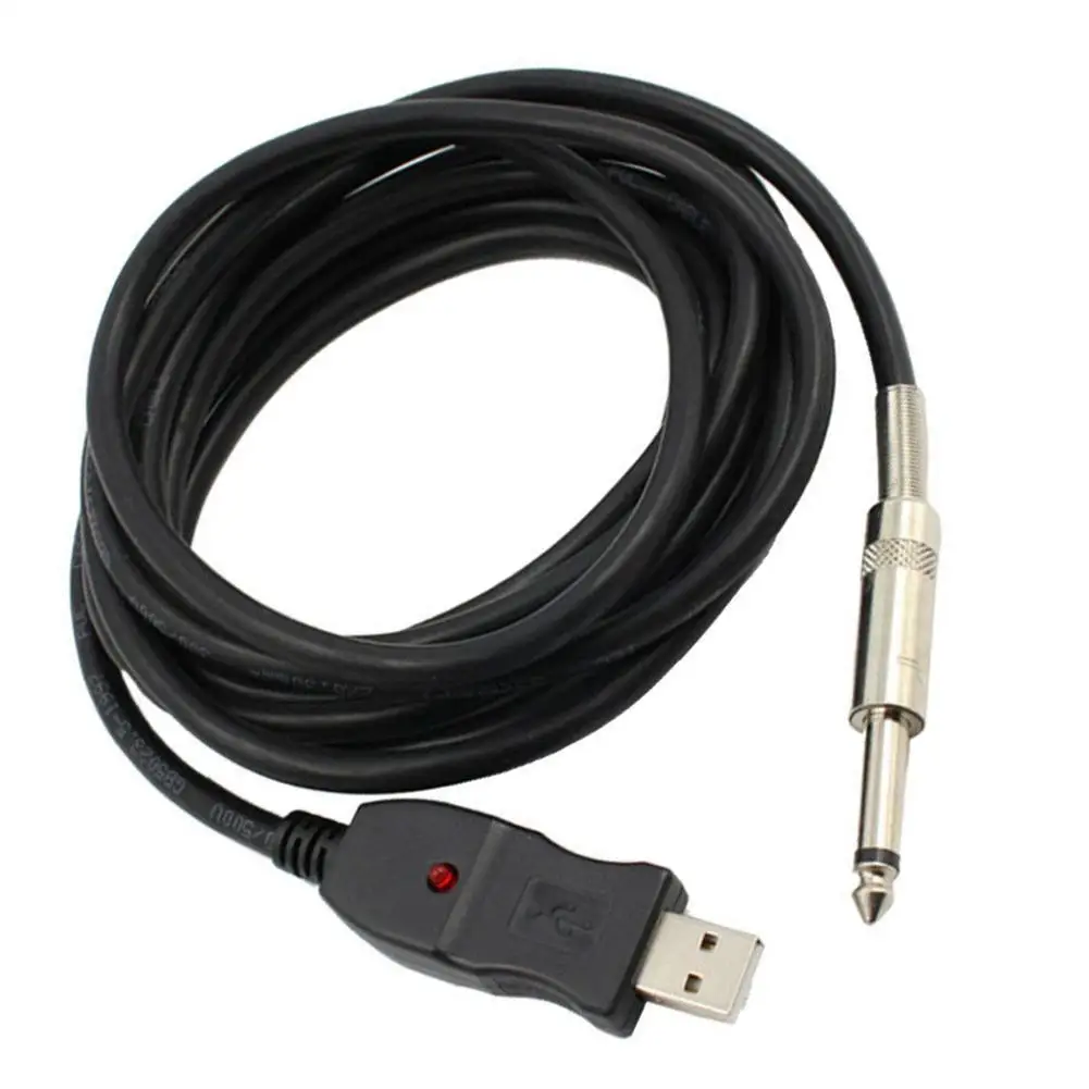 3 м USB кабель для бас-гитары постоянного тока до PC Запись привести конвертера
