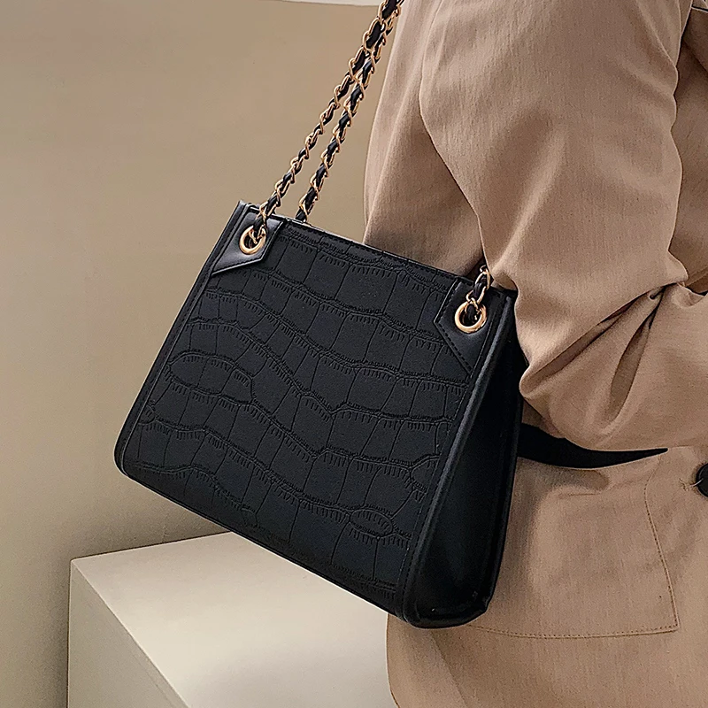 

VeryMe Fashion Crocodile Chains Women's Handbags Leather Women Totes High quality Female Messenger Bag Lady Small Square Bags