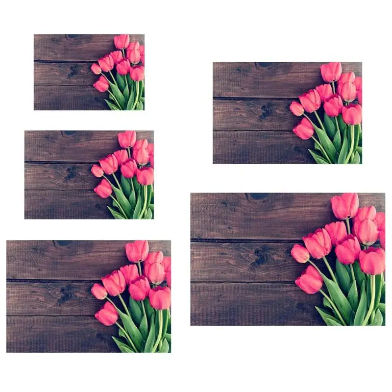 

Retro Wood Board Tulip Photography Background Cloth Backdrop Photo Decor