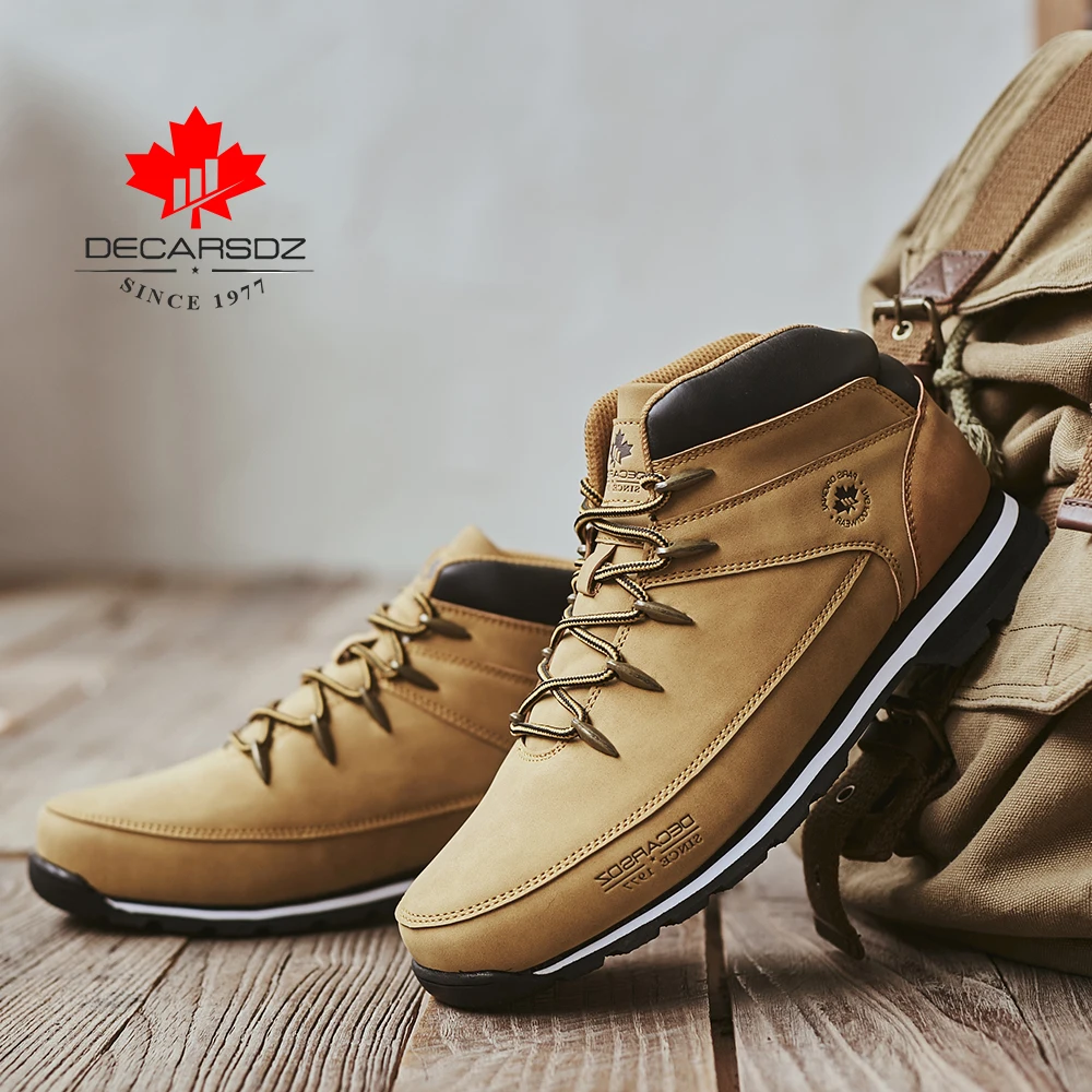 DECARSDZ Men's Boots 2021 New Men Fashion Shoes Man Comfy Outdoor Spring & Autumn Men Boots Shoes Walking Shoes Men Casual Boots