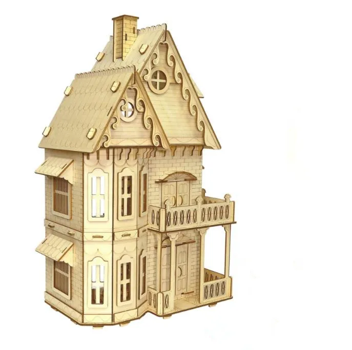 

Creative DIY 3D Wooden Gothic architecture villa Puzzle Model Educational Toys Gift For Children Teens Adult