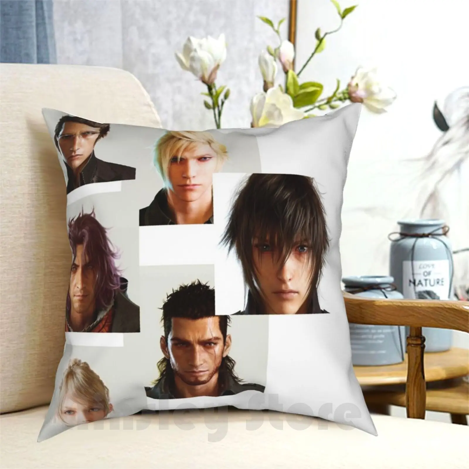 Federa Per Cuscino Final Fantasy Xv Stampata Cuscino Da Tiro Morbido Per La Casa Final Fantasy Xv Noctis Luna Prompto Gladio Ignis Ardyn