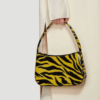 

Summer Underarm Bag Retro Niche Brand Bag Female New 2020 Personality Wild Zebra Printed Shoulder Bag Women Purse and Handbags