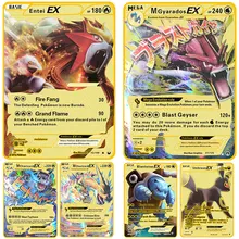 Colección de cartas de Anime Pokemon Ex Pikachu Charmander, tarjetas de Metal, edición limitada, juego de juguetes para niños, Batalla, regalo de Navidad
