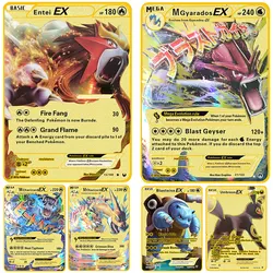 Cartes de Collection Pokemon Anime Ex Pikachu Charmander, carte en métal en édition limitée, jeu de combat pour enfants, cadeau de noël 
