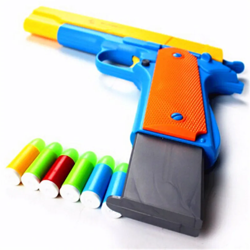 

10Pcs Plastic Soft Bullets Gun Toy Rifle Gun Manual Short Gun Luminous Bullets Sniper Rifle Semi-automatic Pistols Outdoor Toys