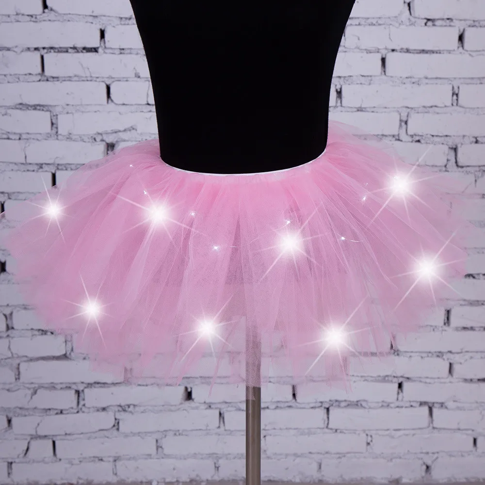 Women's Girl LED Light Up Tulle Tutu Dancing Skirt New Fashion 8 colors Party Night Skirts Halloween Costumes Skirts z0905