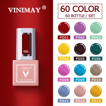 

VINIMAY 60pcs/Set Gel Nail Polish UV Nail Gel Lak Primer Soak Off Nail Art Design Lacque Nail Gel Varnish Gelpolish