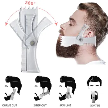 

Men's Beards Combs Beard Shaping Tool Trimming Shaper Template Comb Transparent Beauty Tool For Hair Beard Trim Templates