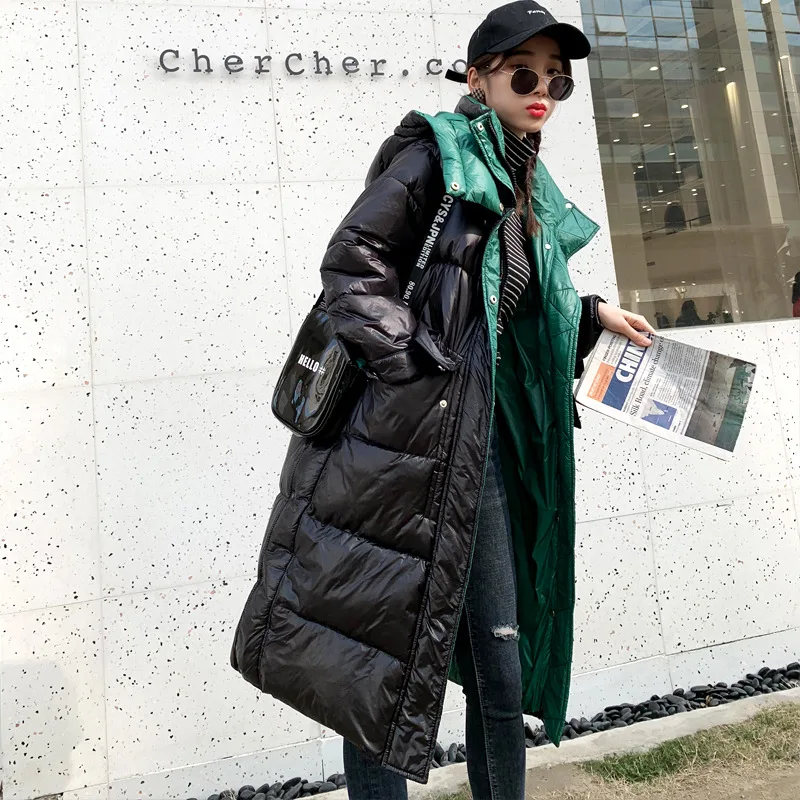 Импортные товары Зимняя Новая Стильная хлопковая стеганая одежда Студенческая Женская корейская мода средней длины свободная стройнящая яркая