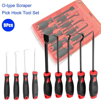 

Hot Sale 9Pcs 165mm and 260mm Car Auto Vehicle Oil Seal Screwdrivers Set O-Ring Seal Gasket Puller Remover Pick Hooks Tools CSV