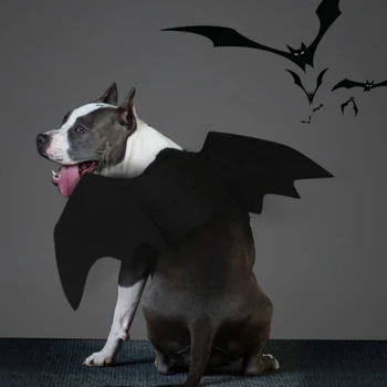 

Halloween Pet Cat Dogs Cosplay Funny Costume For Dog Cats Puppies Kittens Black Bat Wings