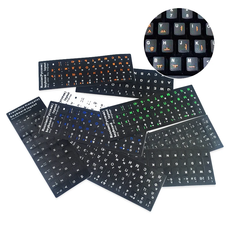 

PVC Laptop Desktop Keyboard sticker Spain/English/Russian/French Keyboard Sticker PVC Keyboard 10 to 17inch PC Laptop