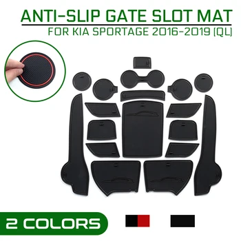 

for KIA Sportage 2016 2017 2018 2019 QL 4th Gen MK4 KX5 Anti-Slip Rubber Gate Slot Mat Cup Mats Accessories Stickers Car Styling